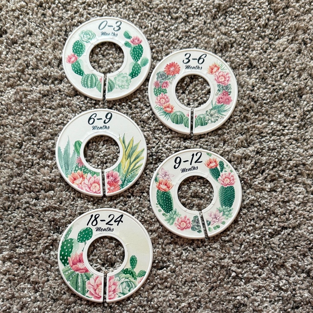 🌵Floral Cacti Baby Girl Closet Dividers